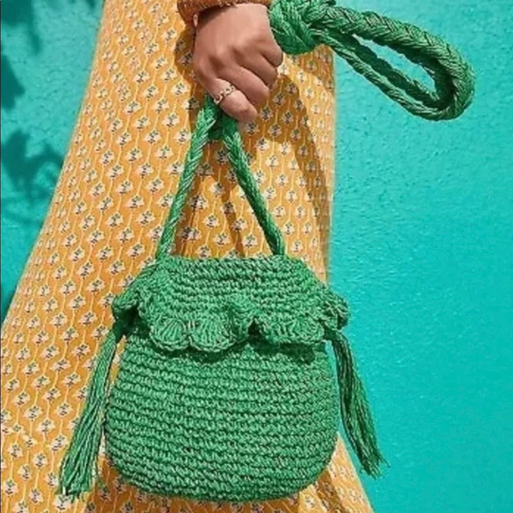 New Rhode green woven bag